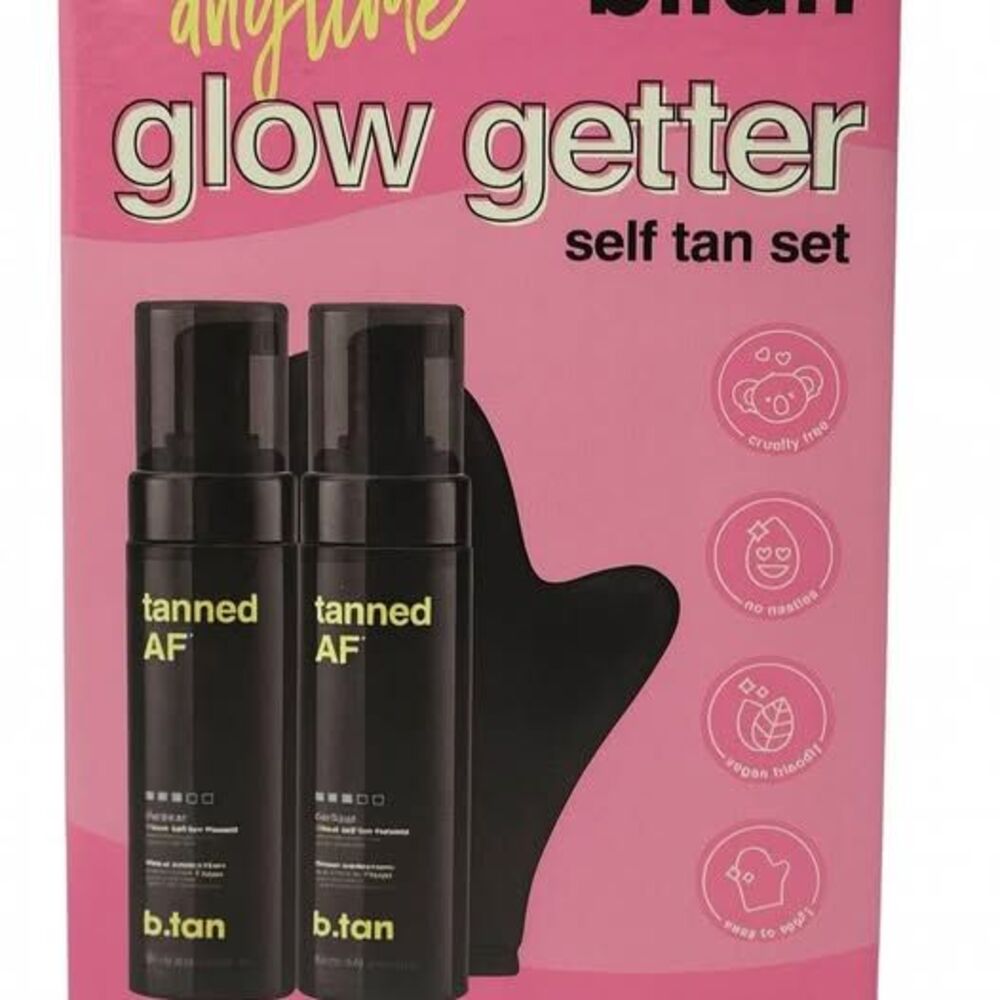 b.tan Glow Getter Self-Tanning Kit|2x1-Hour Tanning Mousse+applicator